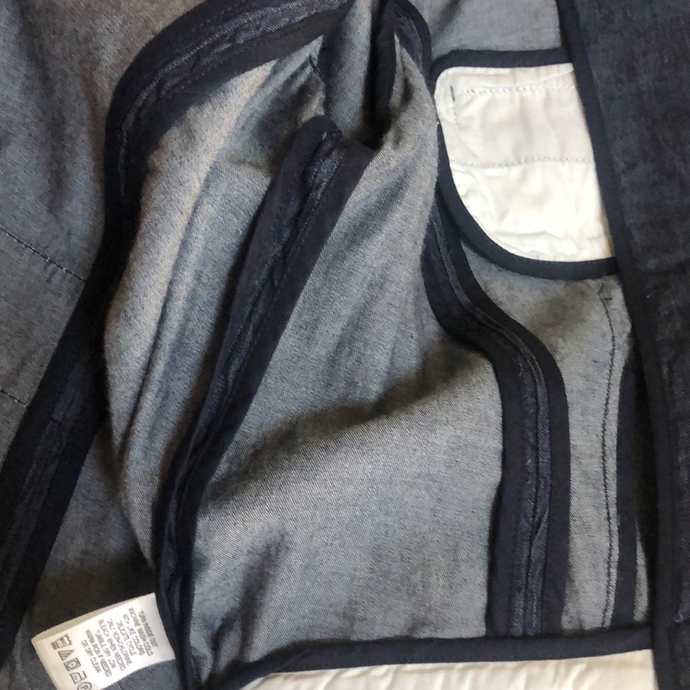 Kate Hill Women’s Light Weight Cotton Blue Denim Cropped Blazer/Jacket Size 10P - Picture 12 of 16